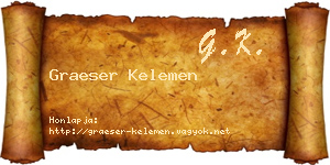Graeser Kelemen névjegykártya